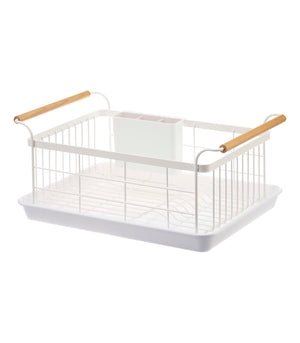 Steel & Wood Dish Rack - Yamazaki Home-Dish Rack-Yamazaki Home-White-SANTOKU NYC