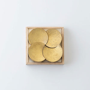 Brass Chopstick Rest Set of 4 'Four Moons' - FUTAGAMI-Chopstick Holders-FUTAGAMI-SANTOKU NYC