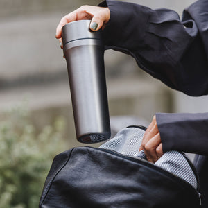 ovject Enamel Interior 3-Way Insulated Vacuum Bottle - Silver-Water Bottles-ovject-SANTOKU NYC