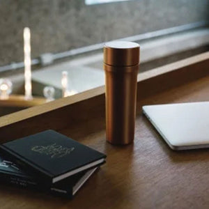 ovject Enamel Interior 3-Way Insulated Vacuum Bottle - Gold-Water Bottles-ovject-SANTOKU NYC