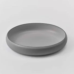 Enamel Interior Large Serving Bowl matte gray - ovject-Bowls-ovject-SANTOKU NYC
