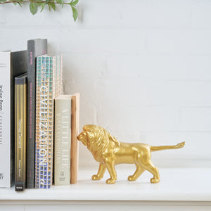 OMOSI Cast Iron Lion Bookend - Kojo Seisakusho-Bookends-Kojo Seisakusho-Gold-SANTOKU NYC