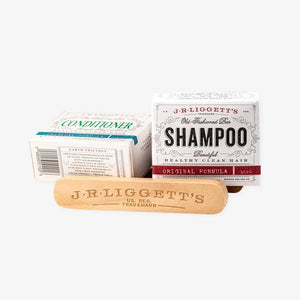 Wooden Shelf with Original Formula Shampoo & Conditioner Bar - J.R. LIGGETT'S-Shampoo & Conditioner Sets-J.R. LIGGETT'S-SANTOKU NYC