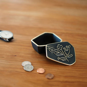 Blackened Brass Trinket Box - CASTIN'-Trays + Catchalls-CASTIN'-SANTOKU NYC