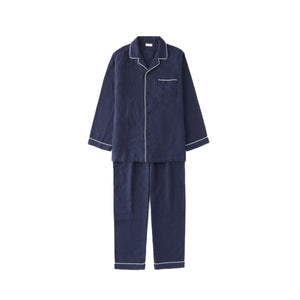 Marshmallow Gauze Pajama - UCHINO-Home & Wellness-UCHINO-S/M Unisex-Dark Blue-SANTOKU NYC