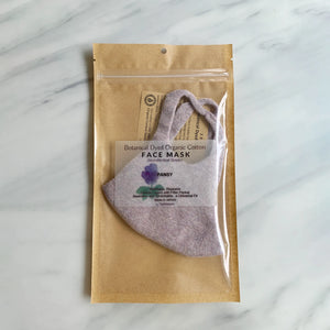 Unisex Botanical Dyed Organic Cotton Face Mask Pansy (Purple) - Tabbisocks-Mask-SANTOKU NYC