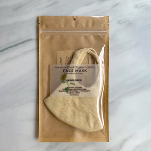 Unisex Botanical Dyed Organic Cotton Face Mask Sun Flower (Yellow) - Tabbisocks-Mask-SANTOKU NYC