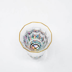 Kaleidoscope Abalone Glass gold-rimmed Cup 2.37 fl oz Shihō Black - Amano Shikki-Barware-Amano Shikki-SANTOKU NYC