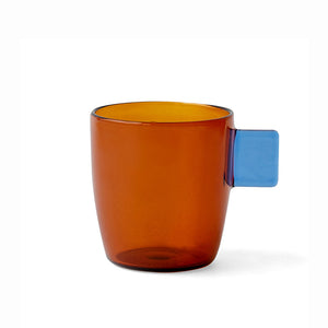 TWO TONE Heat-Resistant Glass Demitasse Cup - amabro-Glassware-amabro-Amber x Blue-SANTOKU NYC