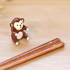 Animal Chopstick Rest Set 'Monkey' - Miyoshi Shikki-Chopsticks-Miyoshi Shikki-SANTOKU NYC