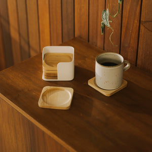 Contour Coaster Set, Wood - APTO