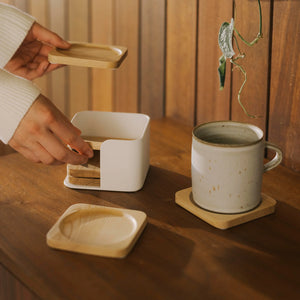 Contour Coaster Set, Wood - APTO