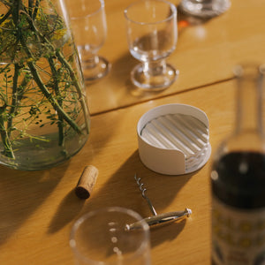 Wave Coaster Set, Ceramic + Steel - APTO