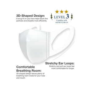ASTM Level 3 Surgical Mask with Ear Loops S/M Size White, Made in Japan-Mask-SANTOKU NYC