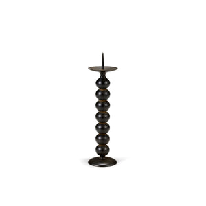 Brass Candle Holder ‘Seven-Ball’ - NOUSAKU-Candle Holder-NOUSAKU-Antique Blackish Brown Finish-SANTOKU NYC