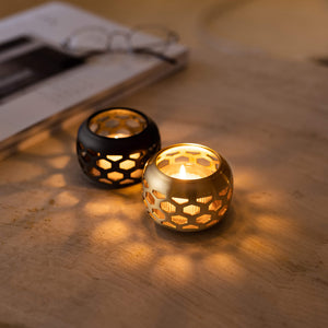 Brass Candle Shade with Glass Holder & Candle - NOUSAKU-Candle Holder-NOUSAKU-SANTOKU NYC
