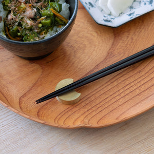 Brass Chopstick Rest Set of 4 'Four Moons' - FUTAGAMI-Chopstick Holders-FUTAGAMI-SANTOKU NYC