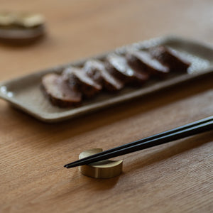 Brass Chopstick Rest Set of 4 'Four Moons' - FUTAGAMI-Chopstick Holders-FUTAGAMI-SANTOKU NYC