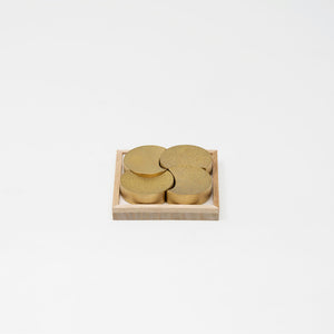 Brass Chopstick Rest Set of 4 'Four Moons' - FUTAGAMI-Chopstick Holders-FUTAGAMI-SANTOKU NYC