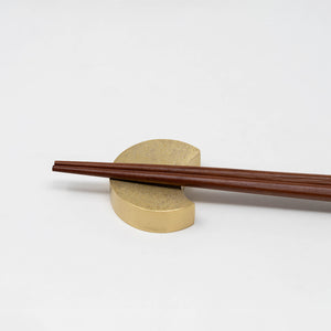 Brass Chopstick Rest Set of 4 'Four Moons' - FUTAGAMI-Chopstick Holders-FUTAGAMI-SANTOKU NYC