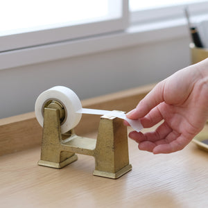 Brass Desktop Tape Dispenser Small - FUTAGAMI-Tape Dispenser-FUTAGAMI-SANTOKU NYC