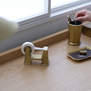 Brass Desktop Tape Dispenser Small - FUTAGAMI-Tape Dispenser-FUTAGAMI-SANTOKU NYC