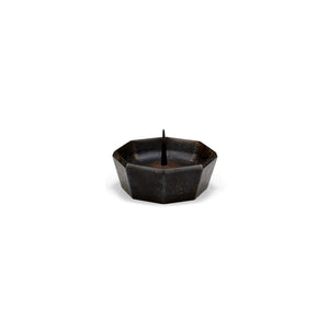 Brass Octagonal Candle Holder - NOUSAKU-Candle Holder-NOUSAKU-Antique Blackish Brown Finish-SANTOKU NYC