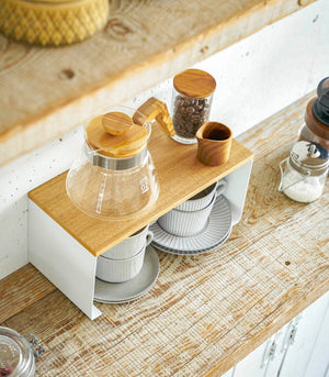Steel & Wood Stackable Countertop Shelf Two Sizes - Yamazaki Home-Riser-Yamazaki Home-SANTOKU NYC