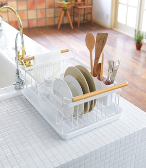 Steel & Wood Dish Rack - Yamazaki Home-Dish Rack-Yamazaki Home-SANTOKU NYC