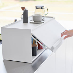 Front-Opening Kitchen Countertop Storage Rack, Steel - Yamazaki Home-Kitchen Organizer-Yamazaki Home-SANTOKU NYC