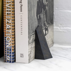 Brass Bookend Koma Shape Black Mottled - FUTAGAMI-Bookends-FUTAGAMI-SANTOKU NYC