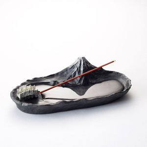 Incense Holder with Mt. Fuji Black - GINGADO-Art & Collectibles-GINGADO-SANTOKU NYC