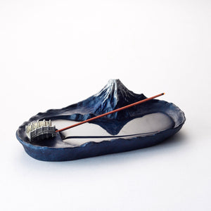Incense Holder with Mt. Fuji Blue - GINGADO-Art & Collectibles-GINGADO-SANTOKU NYC
