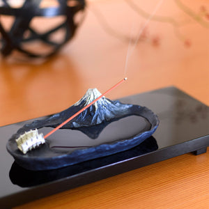 Incense Holder with Mt. Fuji Blue - GINGADO-Art & Collectibles-GINGADO-SANTOKU NYC