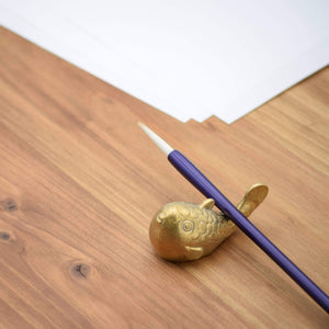 Brass Paperweight – Fortune Welcomer Pufferfish - GINGADO-Art & Collectibles-GINGADO-SANTOKU NYC