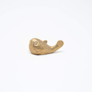 Brass Paperweight – Fortune Welcomer Pufferfish - GINGADO-Art & Collectibles-GINGADO-SANTOKU NYC