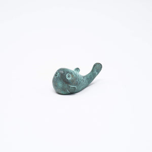 Brass Paperweight – Fortune Welcomer Pufferfish - GINGADO-Art & Collectibles-GINGADO-Grayish Green-SANTOKU NYC