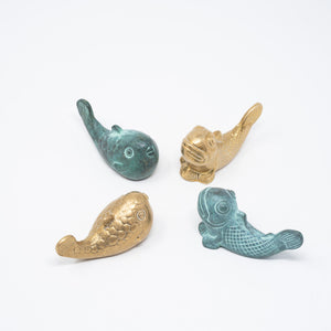 Brass Paperweight – Fortune Welcomer Pufferfish - GINGADO-Art & Collectibles-GINGADO-SANTOKU NYC