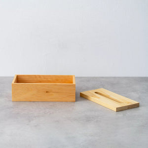 Hinoki Drop-Lid Tissue Box - TOSARYU-Tissue Case-TOSARYU-SANTOKU NYC