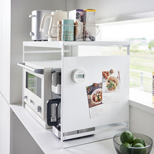 Kitchen Appliance Rack With Steel Side Panel, Steel - Yamazaki Home-Countertop Shelf-Yamazaki Home-SANTOKU NYC
