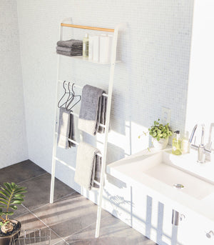 Leaning Storage Ladder With Shelf 63" H, Steel - Yamazaki Home-Leaning Ladder-Yamazaki Home-SANTOKU NYC