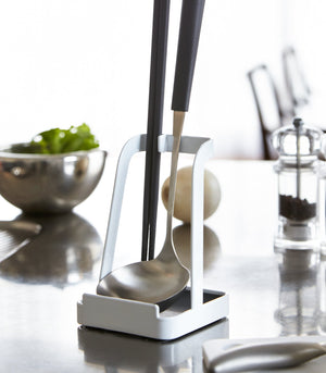 Lid & Ladle Stand, Steel - Yamazaki Home-Stovetop-Yamazaki Home-SANTOKU NYC