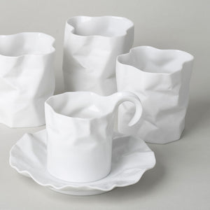 New Crinkle Cup & Saucer Set - ceramic japan-Coffee & Tea Cups-ceramic japan-SANTOKU NYC