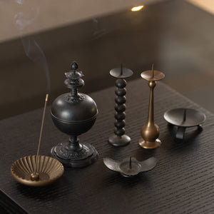 Brass Chrysanthemum Petal Incense Stick Holder - NOUSAKU-Incense Holder-NOUSAKU-SANTOKU NYC