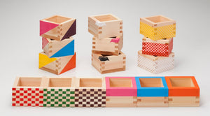 Colorful Masu - Ichimatsu - Blue-Fine Craft-SANTOKU NYC