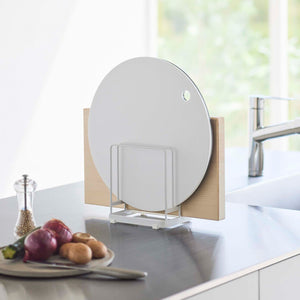 Round Cutting Board Stand, Steel - Yamazaki Home-Cutting Board Stand-Yamazaki Home-White-SANTOKU NYC
