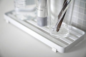 Slotted Bathroom Tray, Steel - Yamazaki Home-Trays + Catchalls-Yamazaki Home-SANTOKU NYC