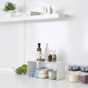 Stackable Countertop Shelf: Two Sizes, Steel - Yamazaki Home-Riser-Yamazaki Home-SANTOKU NYC