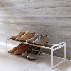 Stackable Shoe Rack H 7", Steel - Yamazaki Home-Shoe Rack-Yamazaki Home-White-SANTOKU NYC