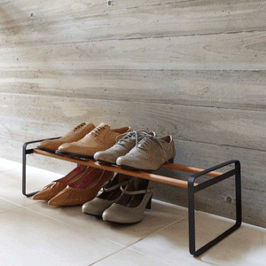 Stackable Shoe Rack H 7", Steel - Yamazaki Home-Shoe Rack-Yamazaki Home-Black-SANTOKU NYC